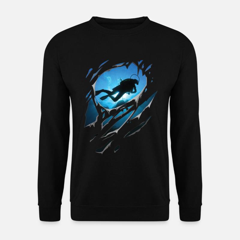 Ripped Diving Gift Cracks - Unisex Sweatshirt - black