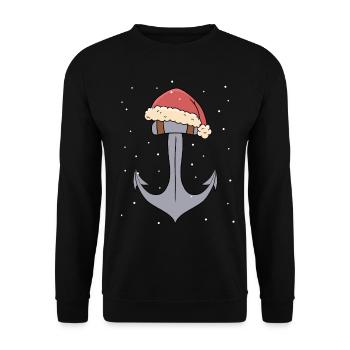 Ancre Noël Marin Navigation Professions Ahoy - Sweat-shirt Unisexe - noir - Devant - Alina (178cm) & Michal (187cm)