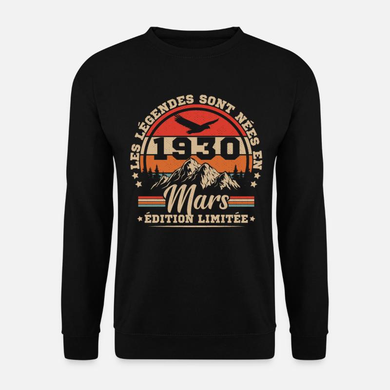 Geburtstagsgeschenk geboren im März 1930 - Unisex Pullover - Schwarz