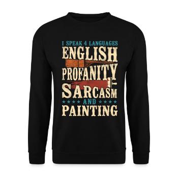 House Painter Decorator I Speak 4 - Unisex Sweatshirt - black - Front - Alina (178cm) & Michal (187cm)