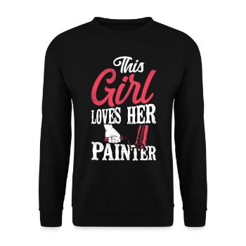 House Painter Decorator Girlfriend - Unisex Sweatshirt - black - Front - Alina (178cm) & Michal (187cm)