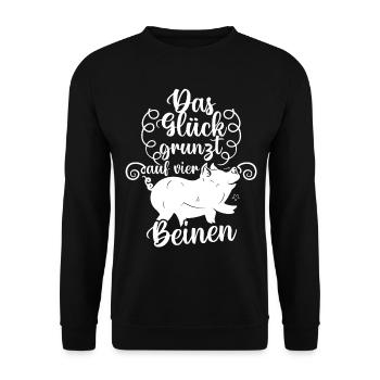 Schwein Schweinebauer Bauernhof Schweine - Unisex Pullover - Schwarz - Vorne - Alina (178cm) & Michal (187cm)