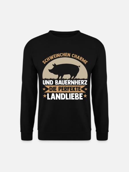 Schwein Schweinebauer Bauernhof Schweine - Unisex Pullover - Schwarz