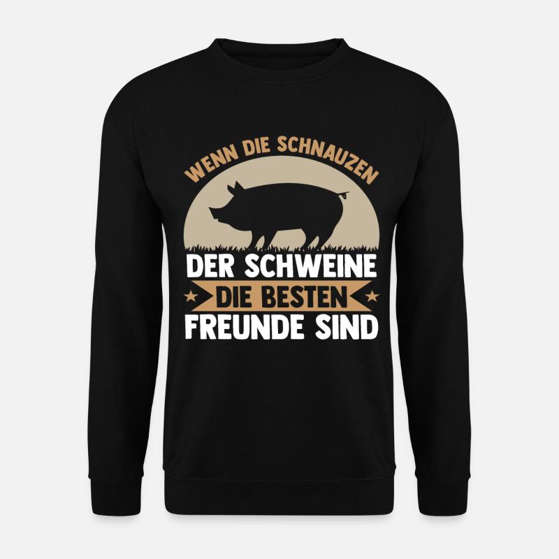 Schwein Schweinebauer Bauernhof Schweine - Unisex Pullover - Schwarz