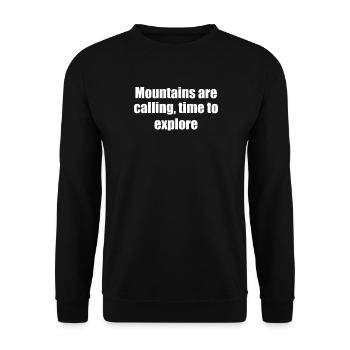 Hiking - Mountains are calling, time to explore - Unisex Sweatshirt - black - Front - Alina (178cm) & Michal (187cm)
