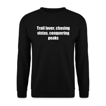 Randonnée - Amoureux des sentiers, à la poursuite des panoramas, à la conquête - Sweat-shirt Unisexe - noir - Devant - Alina (178cm) & Michal (187cm)