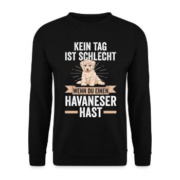 Hund Havaneser - Unisex Pullover - Schwarz - Vorne - Alina (178cm) & Michal (187cm)