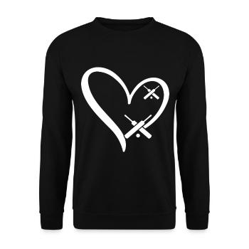 Cricket Heart Cricketing Cricket Player Cricket He - Unisex Pullover - Schwarz - Vorne - Alina (178cm) & Michal (187cm)