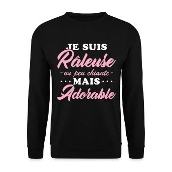Grumpy but adorable personalized humor gift - Unisex Sweatshirt - black - Front - Alina (178cm) & Michal (187cm)
