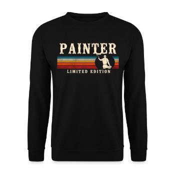 House Painter Decorator Retro - Unisex Sweatshirt - black - Front - Alina (178cm) & Michal (187cm)