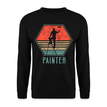 House Painter Decorator Retro - Unisex Sweatshirt - black - Front - Alina (178cm) & Michal (187cm)