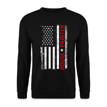 House Painter Decorator American - Unisex Sweatshirt - black - Front - Alina (178cm) & Michal (187cm)