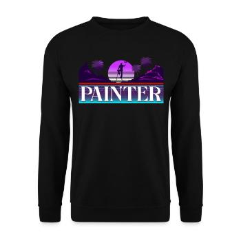 House Painter Decorator Retro 80s - Unisex Sweatshirt - black - Front - Alina (178cm) & Michal (187cm)