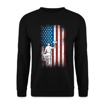 Peintre en bâtiment Décorateur Américain - Sweat-shirt Unisexe - noir - Devant - Alina (178cm) & Michal (187cm)