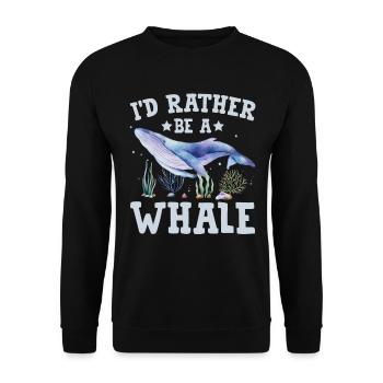 Ich wäre lieber ein Wal - Unisex Pullover - Schwarz - Vorne - Alina (178cm) & Michal (187cm)