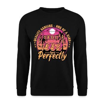January 1952 Birthday 1952 January 1952 - Unisex Sweatshirt - black - Front - Alina (178cm) & Michal (187cm)