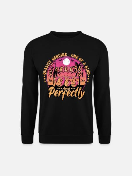 January 1965 birthday 1965 January 1965 - Unisex Sweatshirt - black