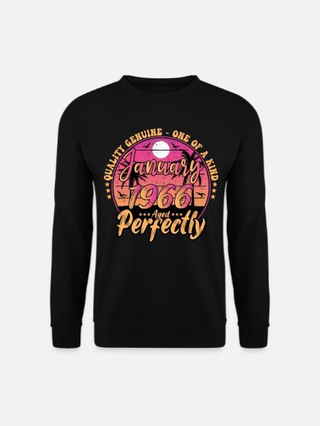 January 1966 Birthday 1966 January 1966 - Unisex Sweatshirt - black