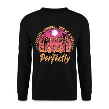 January 1979 Anniversary 1979 January 1979 - Unisex Sweatshirt - black - Front - Alina (178cm) & Michal (187cm)