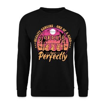 January 1985 Anniversary 1985 January 1985 - Unisex Sweatshirt - black - Front - Alina (178cm) & Michal (187cm)