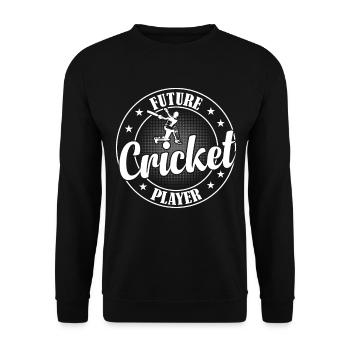 Future Cricket Player Cricket Baby Cricket - Unisex Pullover - Schwarz - Vorne - Alina (178cm) & Michal (187cm)