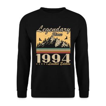 Legendary Since 1994 Vintage Vintage Birthday - Unisex Sweatshirt - black - Front - Alina (178cm) & Michal (187cm)