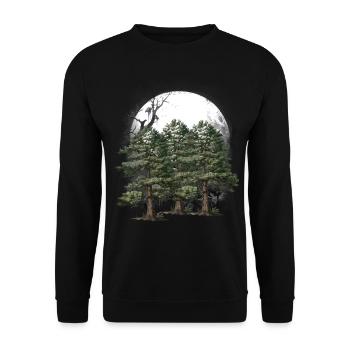 Dark, Wilderness, Nature, Forest, Flora, Horror, Occult, Tree - Unisex Sweatshirt - black - Front - Alina (178cm) & Michal (187cm)
