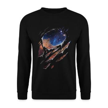 Astronomie Carina nebula galaxy zerrissen Geschenk - Unisex Pullover - Schwarz - Vorne - Alina (178cm) & Michal (187cm)