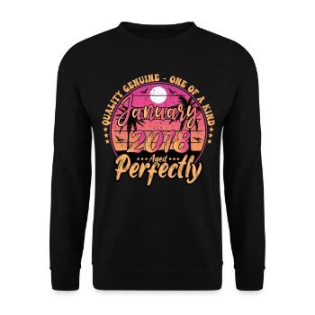 January 2018 Anniversary 2018 January 2018 - Unisex Sweatshirt - black - Front - Alina (178cm) & Michal (187cm)