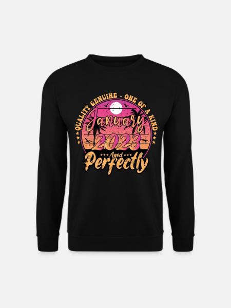 Janvier 2023 anniversaire 2023 Janvier 2023 - Sweat-shirt Unisexe - noir