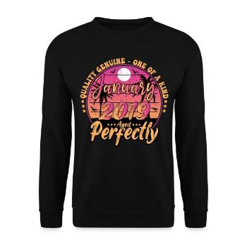 Janvier 2019 anniversaire 2019 Janvier 2019 - Sweat-shirt Unisexe - noir - Devant - Alina (178cm) & Michal (187cm)