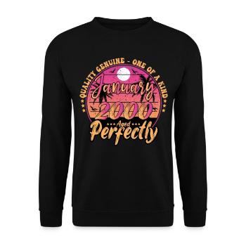 January 2000 Anniversary 2000 January 2000 - Unisex Sweatshirt - black - Front - Alina (178cm) & Michal (187cm)