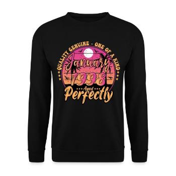Janvier 1998 anniversaire 1998 Janvier 1998 - Sweat-shirt Unisexe - noir - Devant - Alina (178cm) & Michal (187cm)