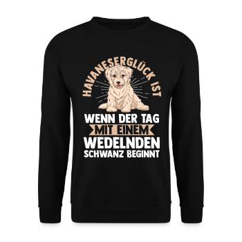 Chien Bichon Havanais - Sweat-shirt Unisexe - noir - Devant - Alina (178cm) & Michal (187cm)