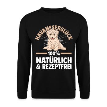 Hund Havaneser - Unisex Pullover - Schwarz - Vorne - Alina (178cm) & Michal (187cm)