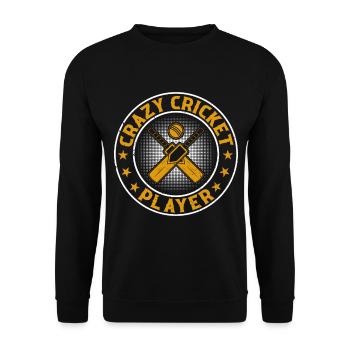 Jeu de cricket - Joueur de cricket fou - Sweat-shirt Unisexe - noir - Devant - Alina (178cm) & Michal (187cm)