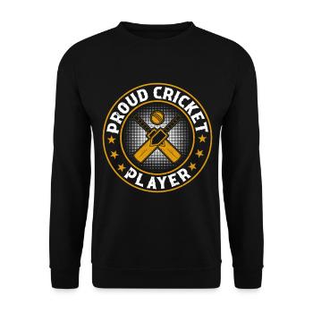 Jeu de cricket - Fier joueur de cricket - Sweat-shirt Unisexe - noir - Devant - Alina (178cm) & Michal (187cm)