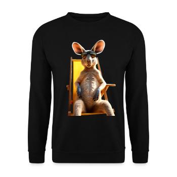 Kangourou Australie Marsupiaux sauvages Kangourous mignons - Sweat-shirt Unisexe - noir - Devant - Alina (178cm) & Michal (187cm)