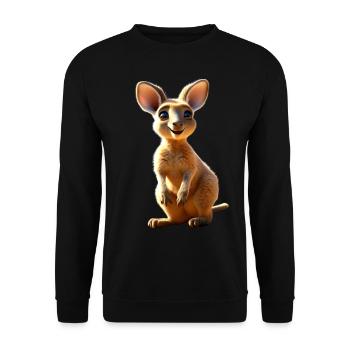 Kangourou Australie Marsupiaux sauvages Kangourous mignons - Sweat-shirt Unisexe - noir - Devant - Alina (178cm) & Michal (187cm)