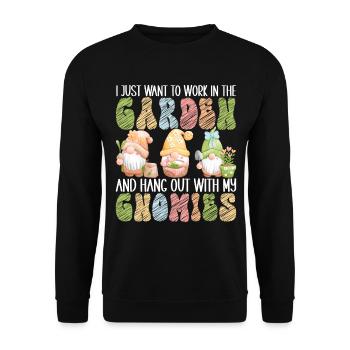 Nains de jardin Jardinage - Sweat-shirt Unisexe - noir - Devant - Alina (178cm) & Michal (187cm)
