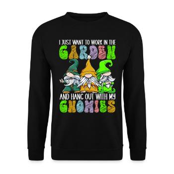 Nains de jardin Jardinage - Sweat-shirt Unisexe - noir - Devant - Alina (178cm) & Michal (187cm)