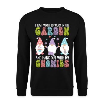 Nains de jardin Jardinage - Sweat-shirt Unisexe - noir - Devant - Alina (178cm) & Michal (187cm)