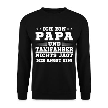 Papa Und Taxifahrer - Unisex Pullover - Schwarz - Vorne - Alina (178cm) & Michal (187cm)