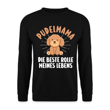 Hund Hundemama Pudelmama Mutter Pudel - Unisex Pullover - Schwarz - Vorne - Alina (178cm) & Michal (187cm)