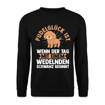 Hund Pudel - Unisex Pullover - Schwarz - Vorne - Alina (178cm) & Michal (187cm)