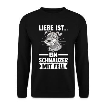 Hund Schnauzer Riesenschnauzer - Unisex Pullover - Schwarz - Vorne - Alina (178cm) & Michal (187cm)