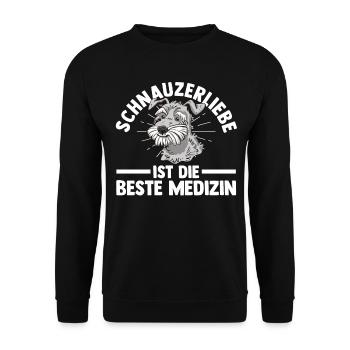 Hund Schnauzer Riesenschnauzer - Unisex Pullover - Schwarz - Vorne - Alina (178cm) & Michal (187cm)