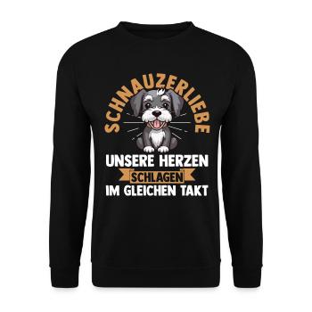 Riesenschnauzer Hund Schnauzer - Unisex Pullover - Schwarz - Vorne - Alina (178cm) & Michal (187cm)