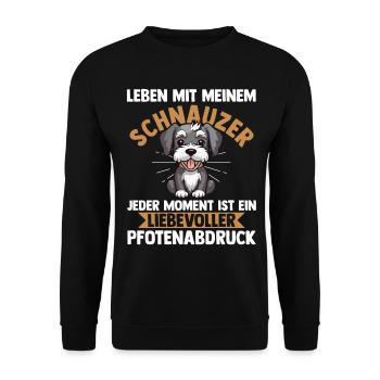 Riesenschnauzer Hund Schnauzer - Unisex Pullover - Schwarz - Vorne - Alina (178cm) & Michal (187cm)