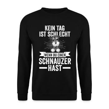 Hund Schnauzer Riesenschnauzer - Unisex Pullover - Schwarz - Vorne - Alina (178cm) & Michal (187cm)